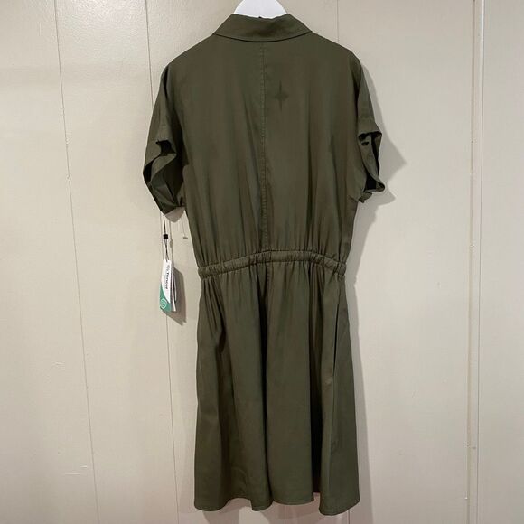 Tommy Hilfiger Olive Green Utility Shirt Dress NWT Size 2 - Picture 2 of 15